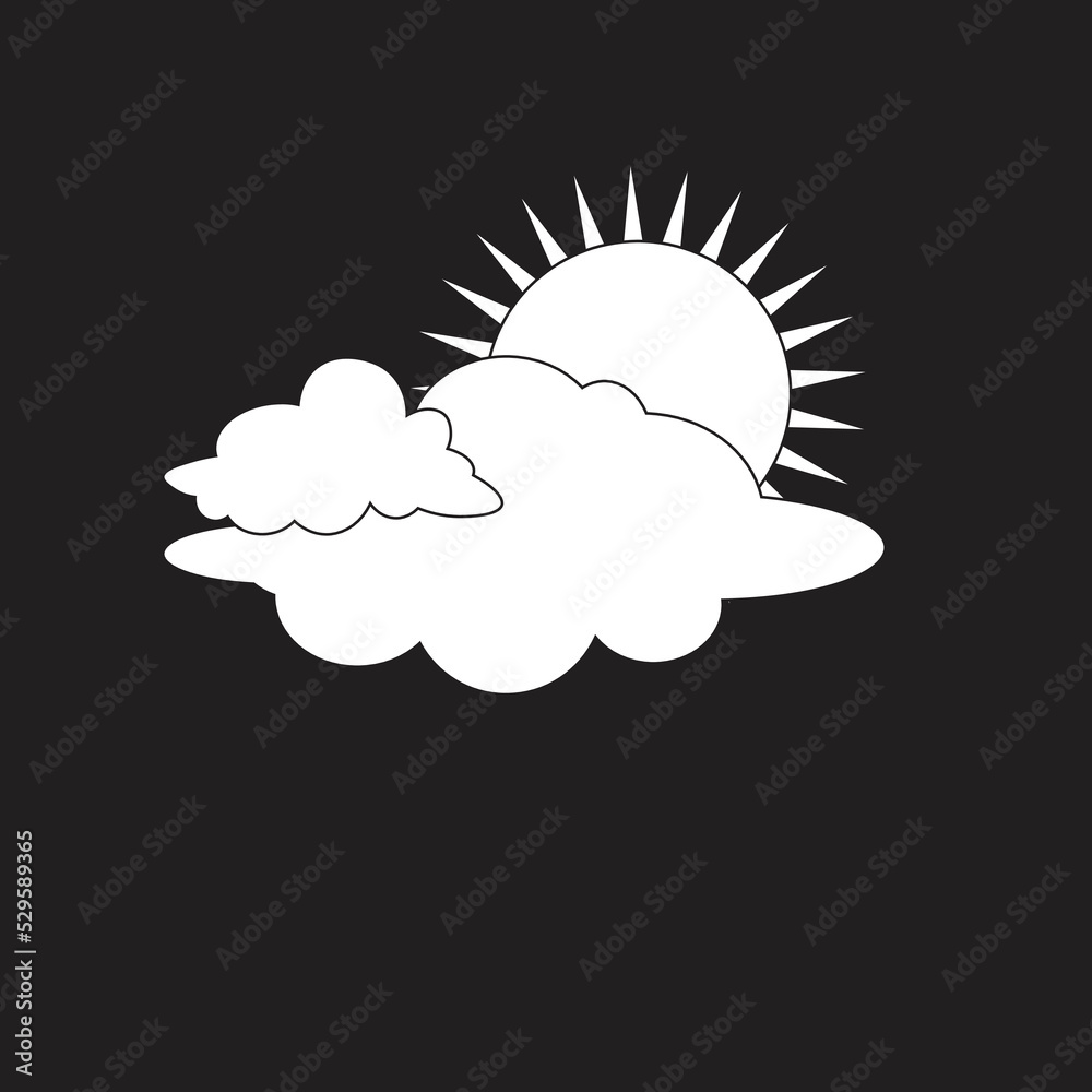 Weather sun and cloud illustration with flat design Weather sun and cloud illustration with flat design