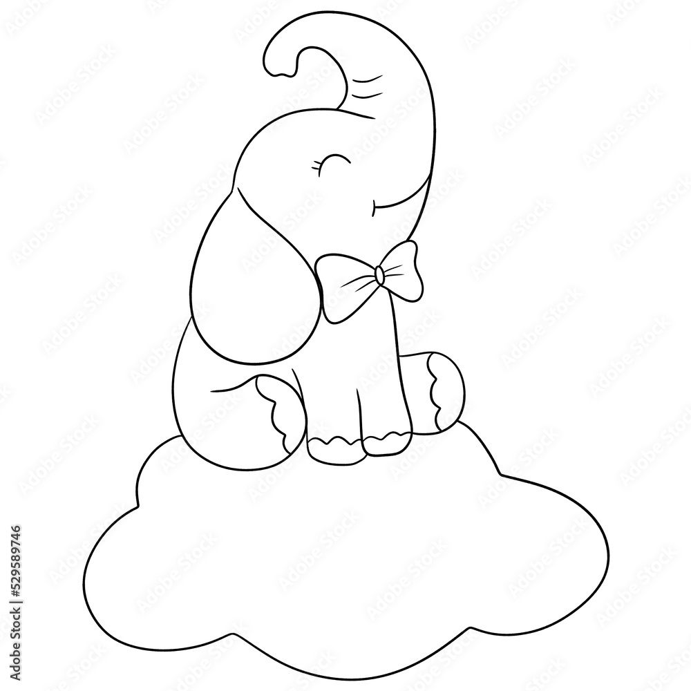 Cute elephant outline 