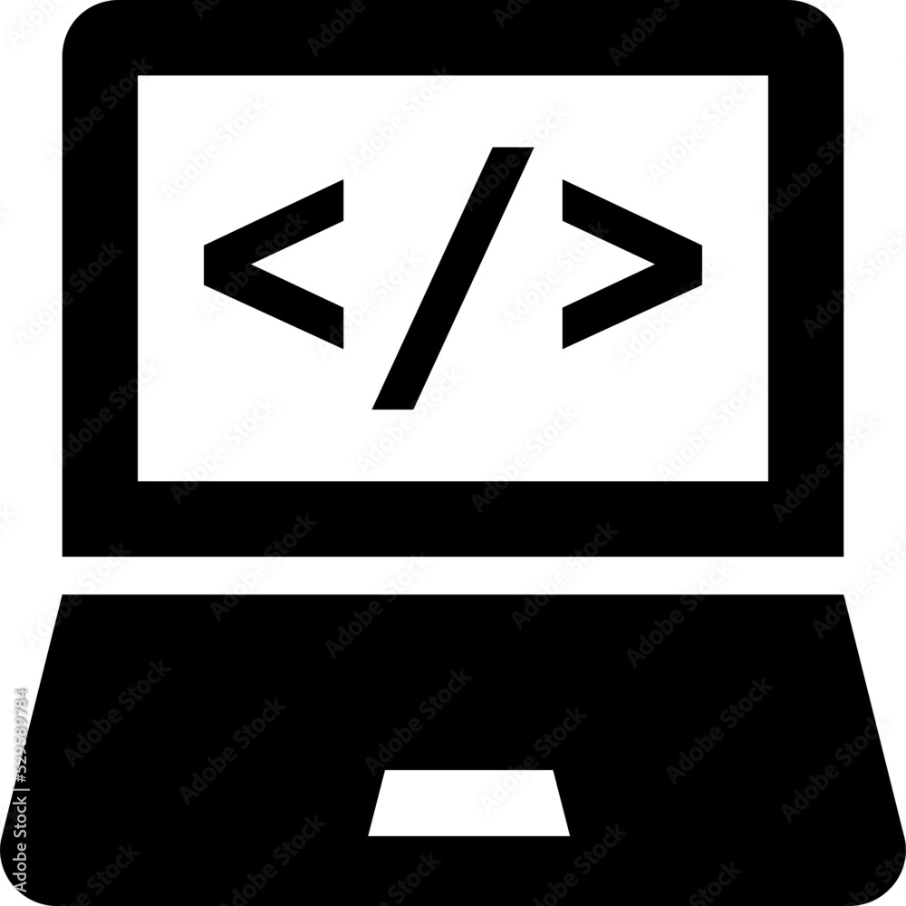 Web Development Glyph Vector Icon Web Development Glyph Vector Icon