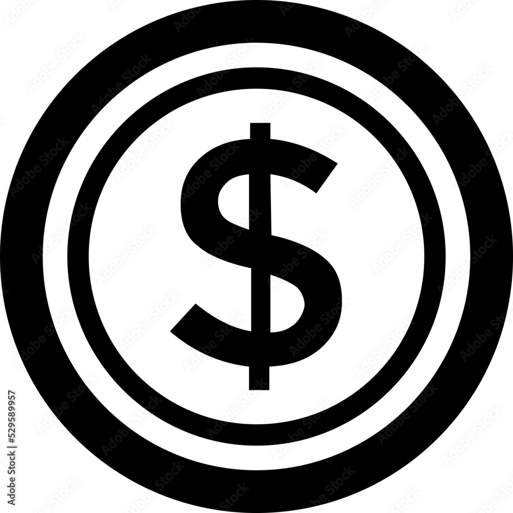 Dollar Glyph Vector Icon Dollar Glyph Vector Icon
