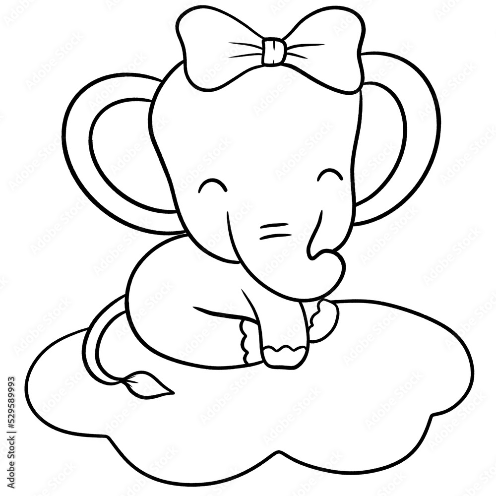 Obraz premium Cute elephant outline 