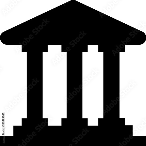 Bank Glyph Vector Icon 