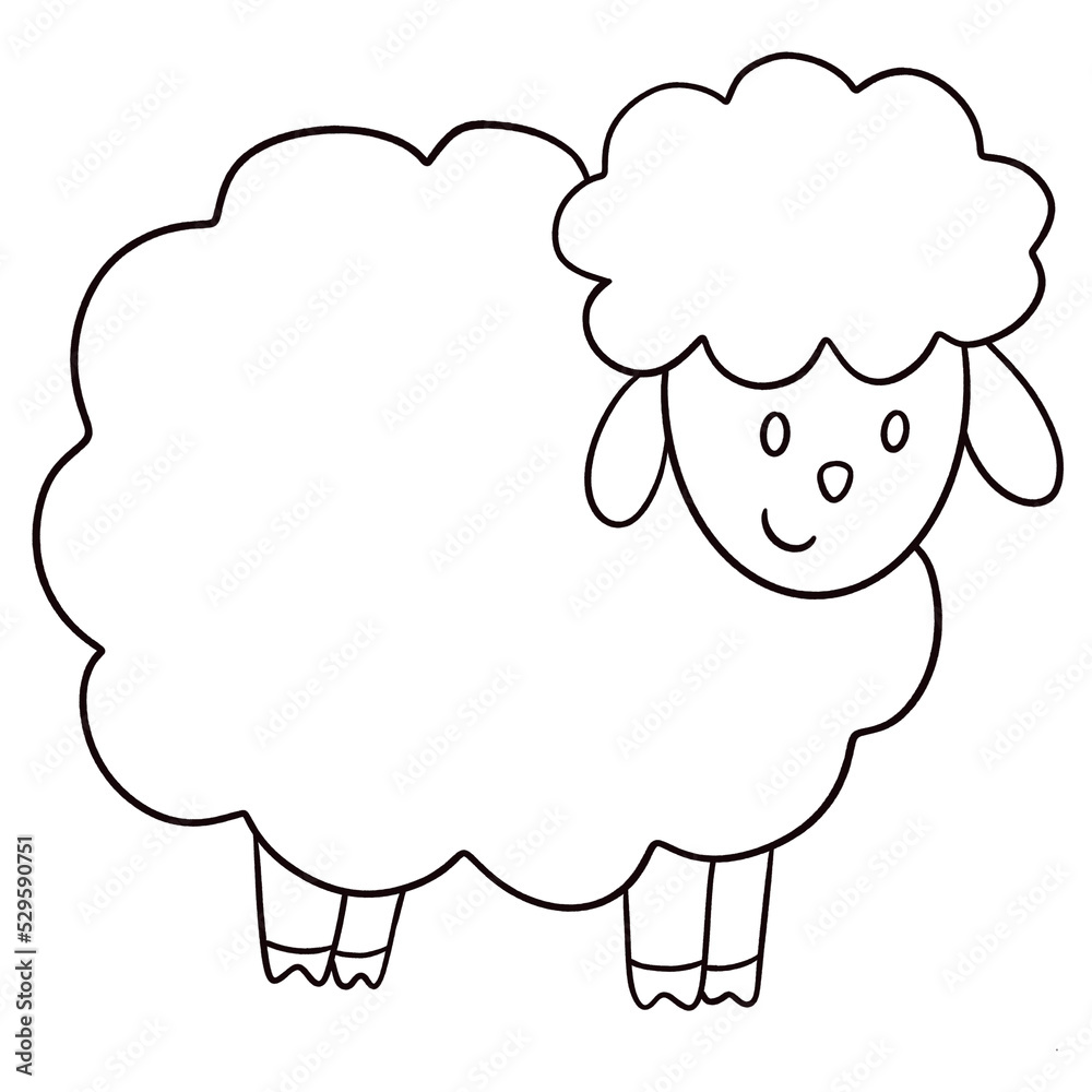 Cute sheep outline Cute sheep outline