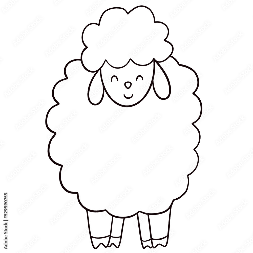 Cute sheep outline Cute sheep outline