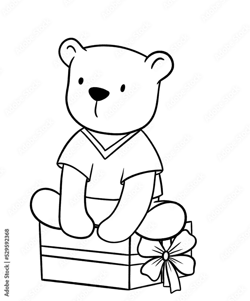 Fototapeta premium Cute bear outline 