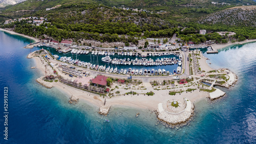 Panoramic view of beautiful town of Cres on the island of Cres, Adriatic sea in Croatia