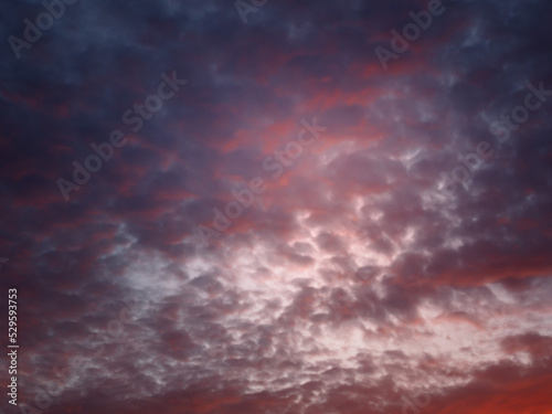 Clouds in the sunset sky.