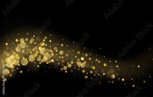 Abstract shiny color gold wave design element