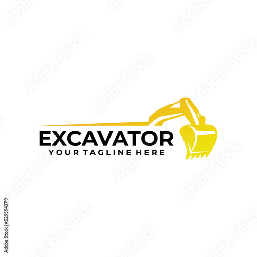 excavator logo design vector template