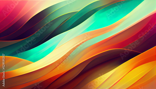 Rainbow Blend Background Layers Abstract. Gradient background design  colorful shapes. 3d Illustration