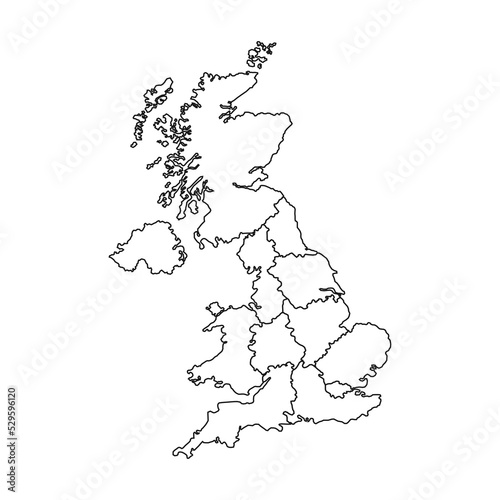 UK region map. Vector illustration.
