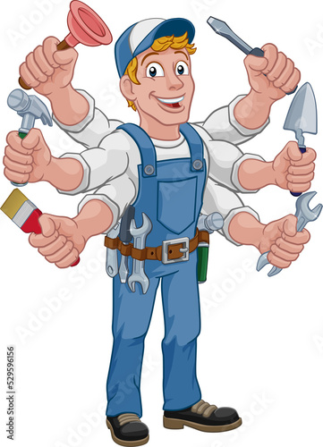 Handyman Cartoon Tools Care...