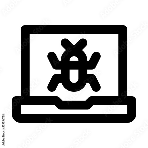 Laptop Bug Icon Line