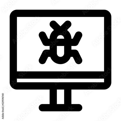 Computer Bug Icon Line