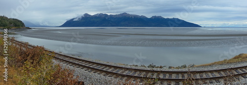 Landscape at Beluga Point at Turnagain Arm south of Anchorage in Alaska, United States,North America
 photo