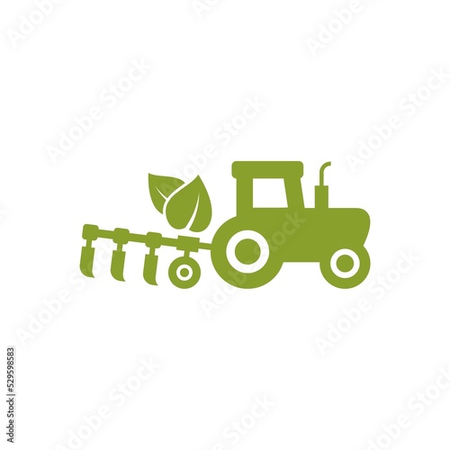 Tractor Farm Agriculture Logo Design isolated on white background