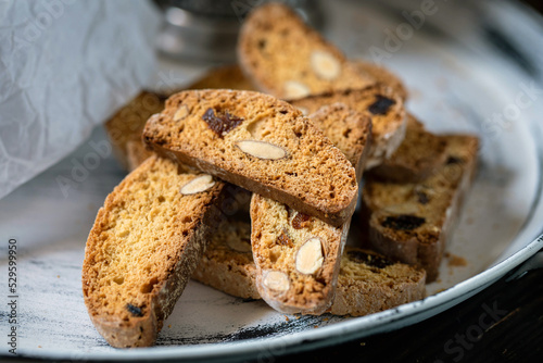 Cantucci. Cantucci with almonds and raisins