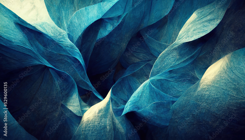 Abstract 3d blue background. Digital art marbling texture. Beautiful