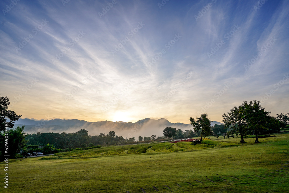 sunset in the mountains