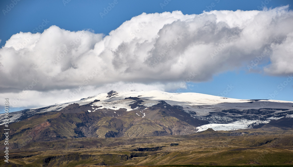 Panoramic landscape with Eyjafjallajökull glacier, Iceland
