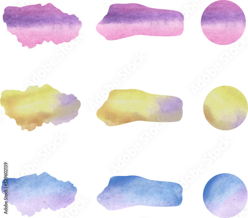 Set of watercolor stains of different shapes
