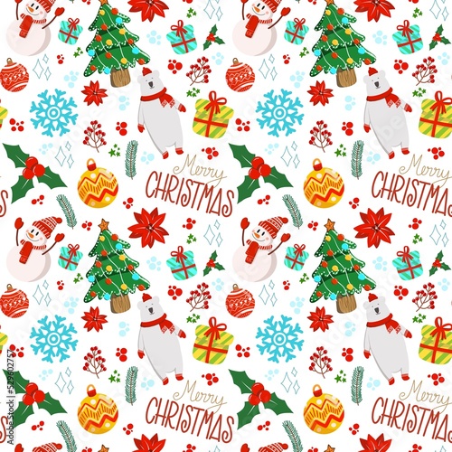 Christmas seamless pattern winter celebration design
