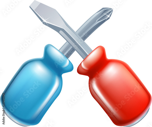 Screwdrivers crossed tools ...