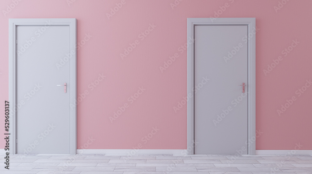 The Corridor in office building. 3D rendering The Corridor in office building. 3D rendering