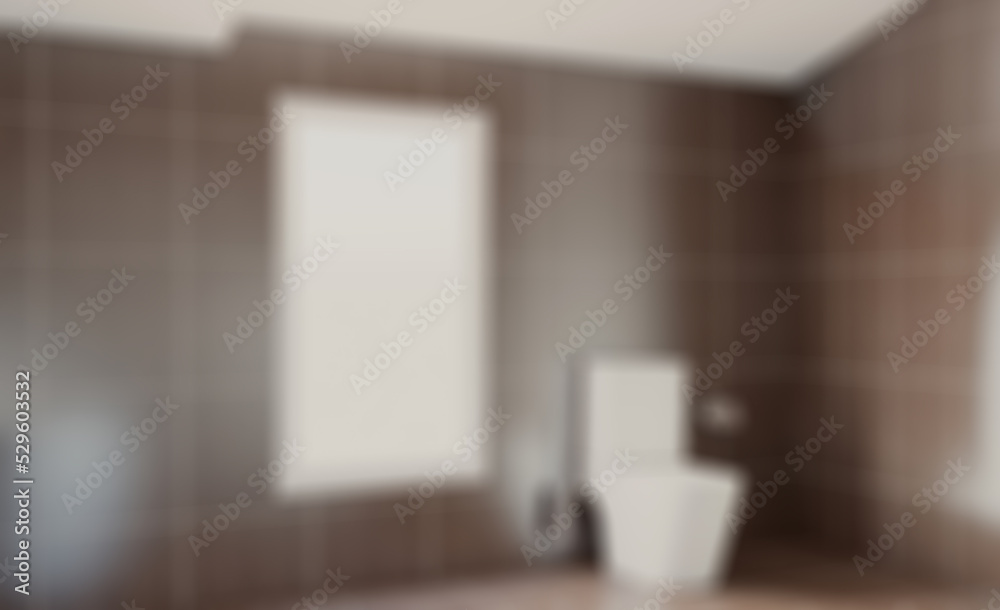 Modern bathroom including bath and sink. 3D rendering.. Abstract blur phototography.