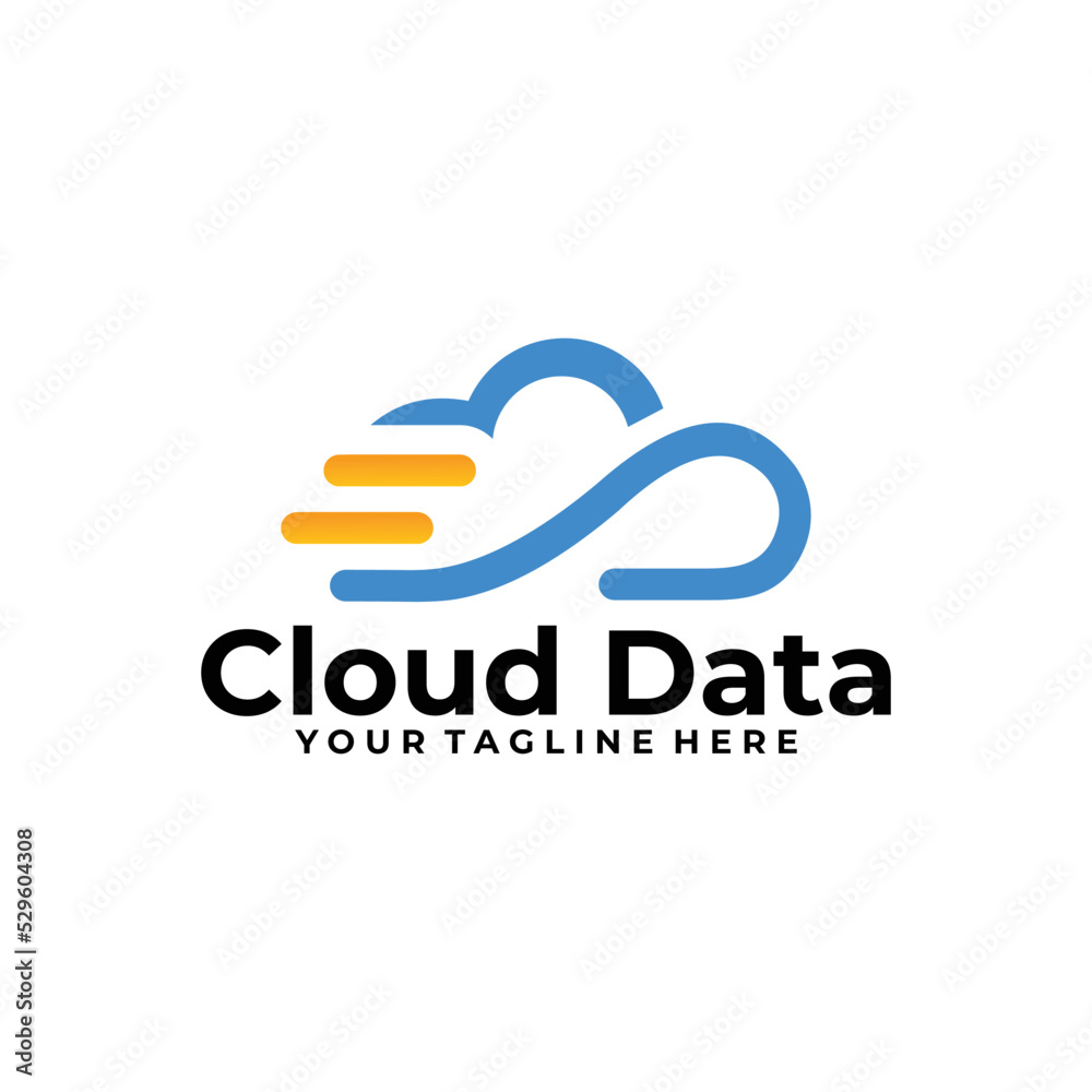 cloud data logo vector design template cloud data logo vector design template