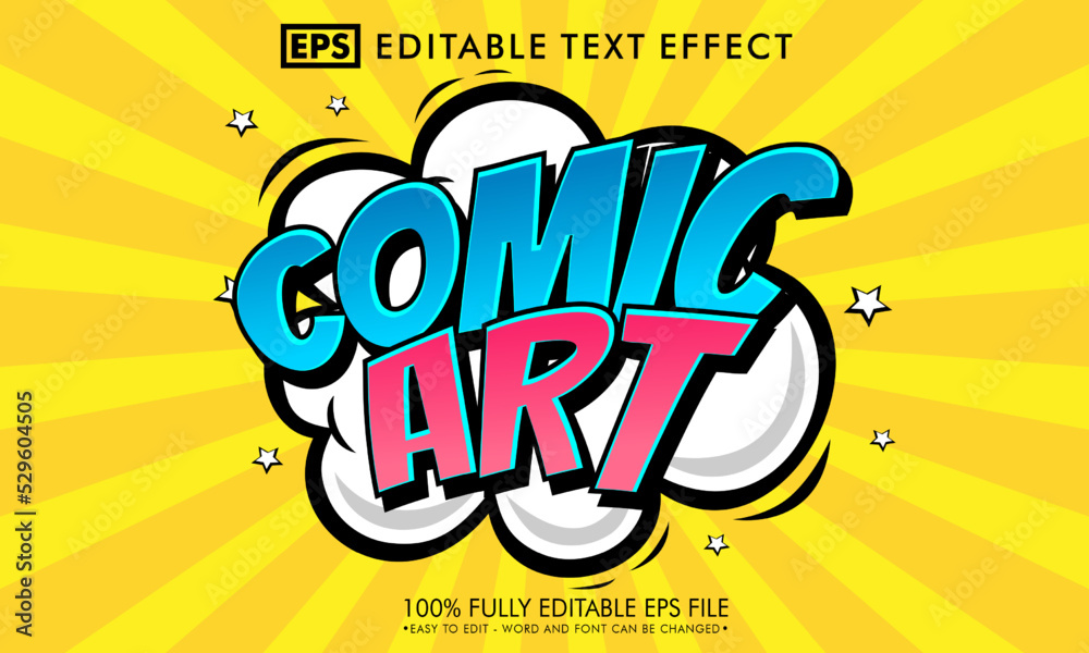 Obraz premium comic art editable text effect