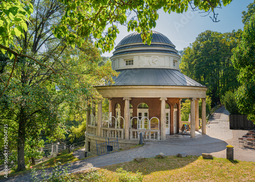 Rococo style tea house pavilion in Weissenburgpark Stuttgart. Baden-Württemberg, Germany, Europe