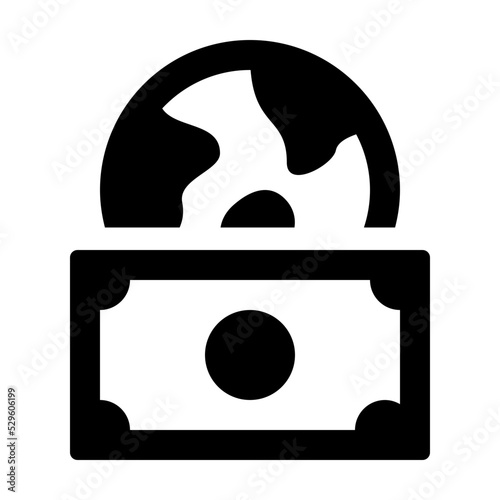 Global Money Glyph Icon Vector