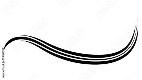 Curve graceful line wavy wave, calligraphic ribbon stripe, smooth contours