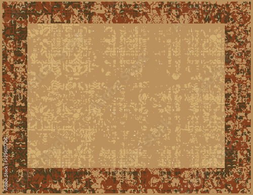 Carpet bathmat and Rug Boho style ethnic design pattern with distressed woven texture and effect