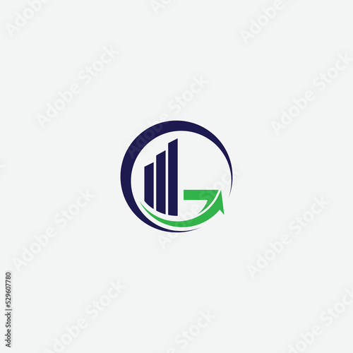 finance business graph or letter g icon vector