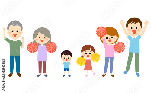 応援をする家族
