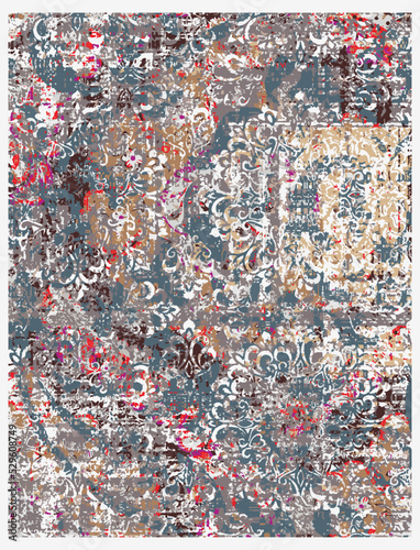 Abstract decorative textile texture linen checkered concept geo art runner rug pattern design for scarf, carpet, curtain, curtain, pillow . home textile digital vector