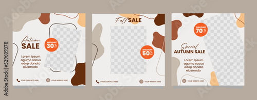 Wallpaper Mural Minimalist Autumn Sale Banner Social Media Post, Fall Season Torontodigital.ca