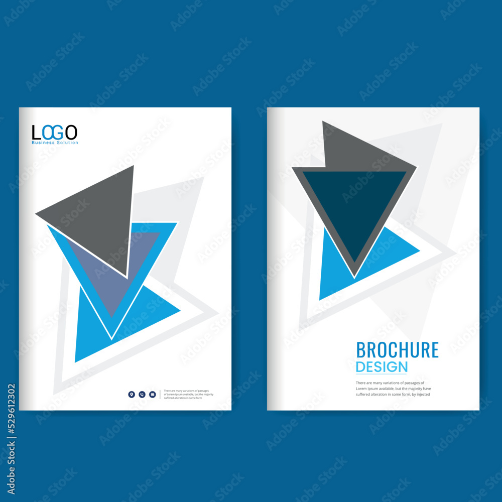 Naklejka premium Business bi fold brochure design template. Corporate bi fold business brochure design template in A4 size