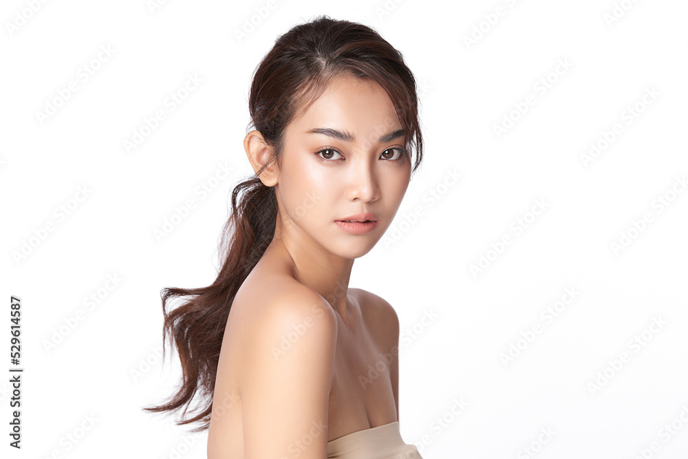 Beautiful young asian woman with clean fresh skin on white background, Face care, Facial treatment, Cosmetology, beauty and spa, Asian women portrait. Beautiful young asian woman with clean fresh skin on white background, Face care, Facial treatment, Cosmetology, beauty and spa, Asian women portrait.