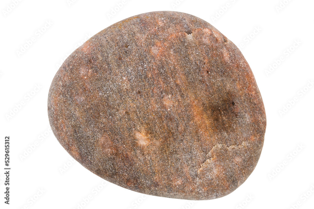 Top view of single red pebble Top view of single red pebble