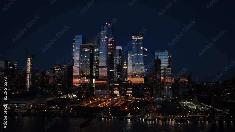 Cinematic View of Hudson Yards at Sunset Cinematic View of Hudson Yards at Sunset