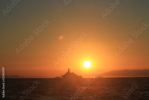 sunset and silhouette army ship © FarazHabiballahian
