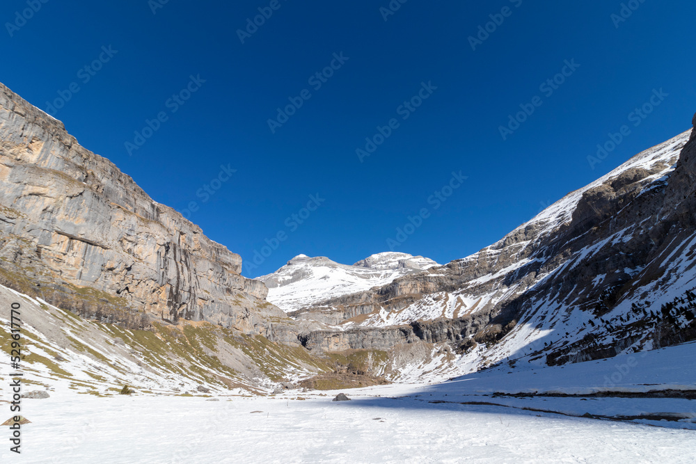 ordesa national park in the spanish pyrenees in winter