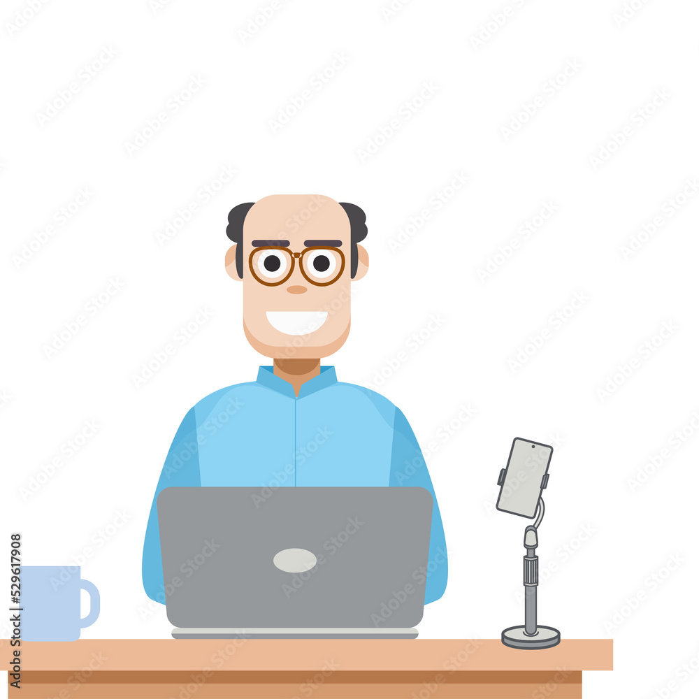 Man Playing Laptop Work From Home Man Playing Laptop Work From Home