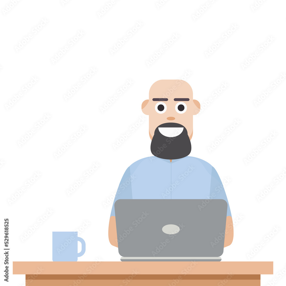 Man Playing Laptop Work From Home Man Playing Laptop Work From Home