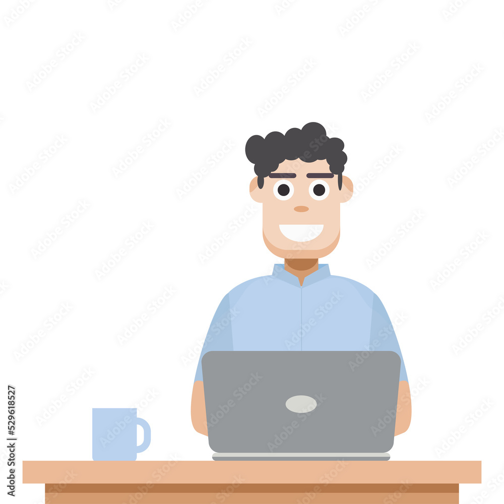 Man Playing Laptop Work From Home Man Playing Laptop Work From Home