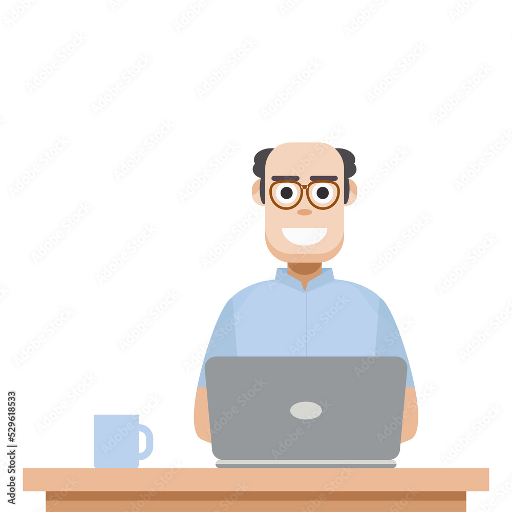 Man Playing Laptop Work From Home Man Playing Laptop Work From Home