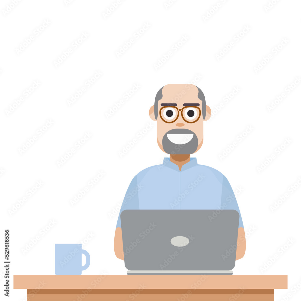 Man Playing Laptop Work From Home Man Playing Laptop Work From Home